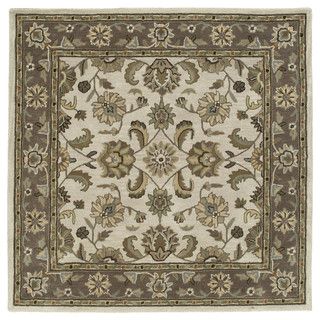 Scarlett Beige Kashan Hand tufted Rug (119 X 119 Square)