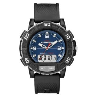 Timex Mens Expedition Watch with Strap with Blue Dial   Black