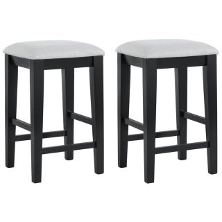 Black Grain And Grey Fabric 24 in Barstools (set Of 2)