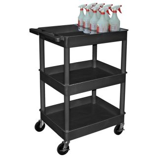 Luxor 3 Shelf Tub Cart with Bottle Holders Multicolor   STC111H B