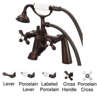 Water Creation F6 0003 03 Vintage Classic 7 inch Spread Deck Mount Tub Faucet With Handheld Shower