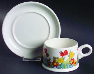 Wedgwood Hedgerow Flat Cup & Saucer Set, Fine China Dinnerware   Croft, Bright R
