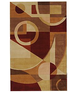 Handmade Rodeo Drive Deco Beige/ Multi N.Z. Wool Rug (5 X 8) (BeigePattern GeometricMeasures 0.625 inch thickTip We recommend the use of a non skid pad to keep the rug in place on smooth surfaces.All rug sizes are approximate. Due to the difference of m