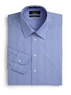 Glenn Plaid Cotton Button Front Shirt/Slim Fit   Blue