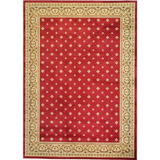 Dallas Formal Red Area Rug (3 11 X 5 3) (polypropylenePile Height .4 inchesStyle TraditionalPrimary color REDSecondary colors BeigePattern BorderTip We recommend the use of a non skid pad to keep the rug in place on smooth surfaces.All rug sizes are