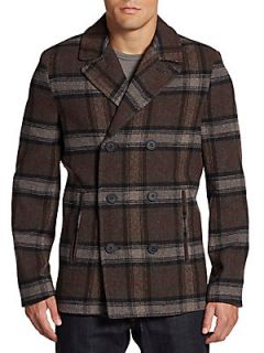 Elliot Plaid Peacoat  