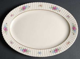 Lenox China Pavlova 13 Oval Serving Platter, Fine China Dinnerware   Ribbed, Pi