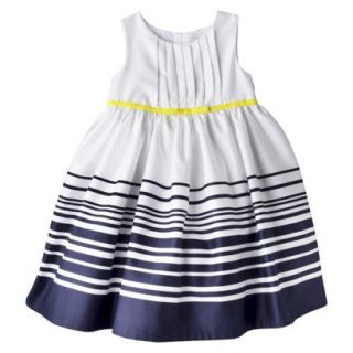 Just One YouMade by Carters Newborn Girls Stripe Dress   White/Navy 24 M