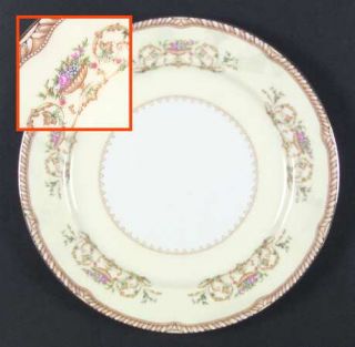 Noritake Hermosa Dinner Plate, Fine China Dinnerware   Tan Border Decor,Flowers
