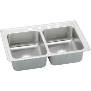Elkay PSR33193 Pacemaker Top Mount Stainless Steel Double Bowl Kitchen Sink, Sta