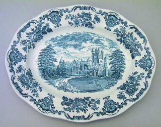 Wedgwood Royal Homes Of Britain Blue 14 Oval Serving Platter, Fine China Dinner