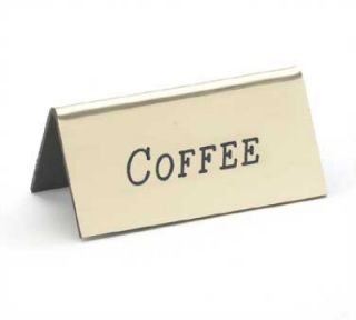 Cal Mil 3 in Beverage Tent Sign, Coffee, Gold