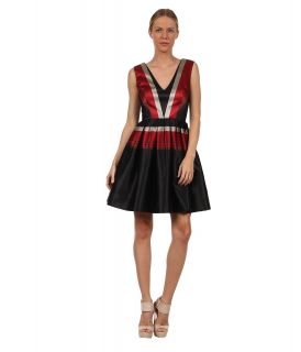 ZAC Zac Posen Large Stripe Faille Dress Womens Dress (Multi)