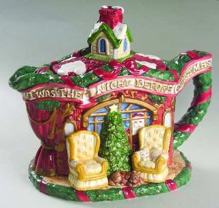 Fitz & Floyd The Night Before Christmas Teapot & Lid, Fine China Dinnerware   Em
