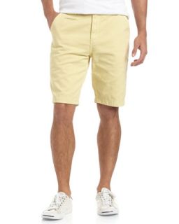 Button Tab Trouser Shorts, Yellow