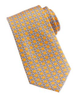 Square Link Silk Tie, Orange