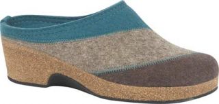 Womens Haflinger Rhythm   Teal/Earth/Smokey Brown Slippers