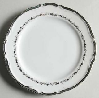 Seyei Marquis Bread & Butter Plate, Fine China Dinnerware   Platinum Floral Ring