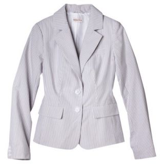 Merona Womens Seersucker Jacket   Grey/White   L