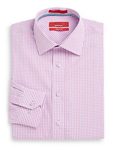 Mini Gingham Check Dress Shirt/Trim Fit   Purple
