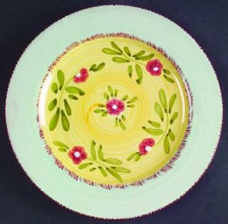 Bizzirri Mara Salad Plate, Fine China Dinnerware   Rust Flowers, Green Leaves, S