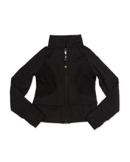 Zip Up Basic Jacket, Black, 7 14
