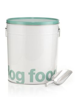 Helvetica Dog Food Storage Canister, Green, Medium