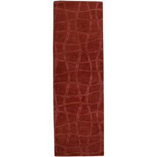Candice Olson Loomed Carved Brick Abstract Plush Wool Rug (26 X 8)