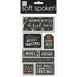 Soft Spoken Themed Embellishments  Chalk merry Christmas