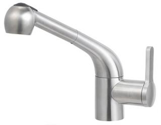 Alfi Brand AB2023BSS Kitchen Faucet, Pull Out Single Hole Solid Brushed Stainless Steel
