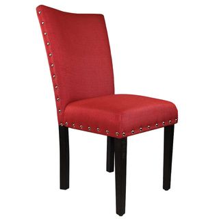 Arbonni Modern Parson Red Upholstery Chairs (set Of 2)