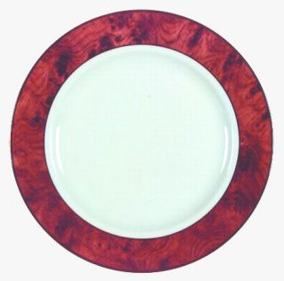 Apilco Junon Salad/Dessert Plate, Fine China Dinnerware   Rust Marble Rim, White