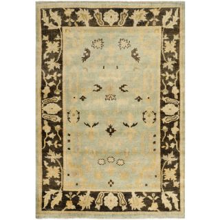Safavieh Hand knotted Oushak Light Blue/ Brown Wool Rug (4 X 6)