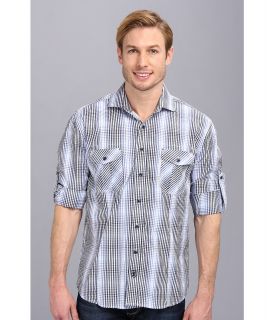 Stacy Adams Gingham Long Sleeve Check Shirt Mens Long Sleeve Button Up (Blue)
