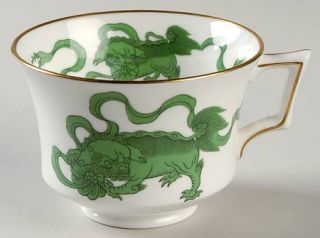 Wedgwood Chinese Tigers Green Footed Cup, Fine China Dinnerware   Green Chinese