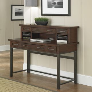 Cabin Creek Executive Desk/ Hutch (ChestnutMaterials Poplar solids and mahogany veneersFinish Multi step chestnut Dimensions 43 inches high x 54 inches wide x 24 inches deepNumber of shelves Four (4)Number of drawers/compartments Three (3) Model 541