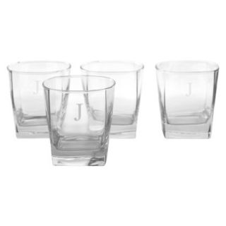 Personalized Monogram Whiskey Glass Set of 4   J