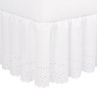 Eyelet 14 Bedskirt   White (California King)