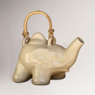 Novica Cream Elephant Ceramic Teapot   World Market
