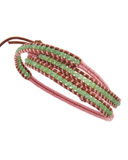 Triple Wrap Green Jade Bracelet