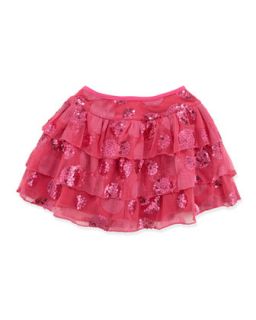 Sequin Polka Dot Mesh Skirt, 4 6X