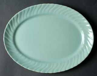 Franciscan Coronado Aqua Matte 13 Oval Serving Platter, Fine China Dinnerware  