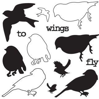 Clear Photopolymer Stamps 4x4 wings To Fly Birds 13 Images