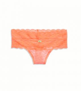 Coral Burst Aerie For AEO Hi Rise Lace Thong, Womens S