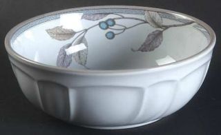 Noritake Mendon Coupe Cereal Bowl, Fine China Dinnerware   Gray&Brown Leaves,Sca