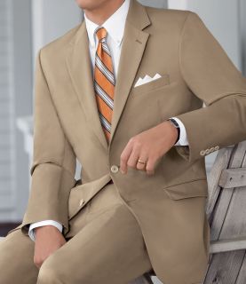 Natural Stretch 2 Button Poplin Plain Front Suit  Sizes 42 52 JoS. A. Bank Mens