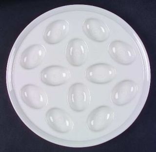 Homer Laughlin  Fiesta White (Newer) Deviled Egg Plate, Fine China Dinnerware  