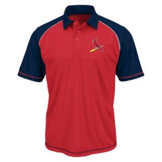 MLB Mens St. Louis Cardinals Synthetic Polo T Shirt   Red/Navy (S)