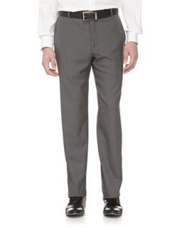 Tonal Micro Check Dress Pants, Gray
