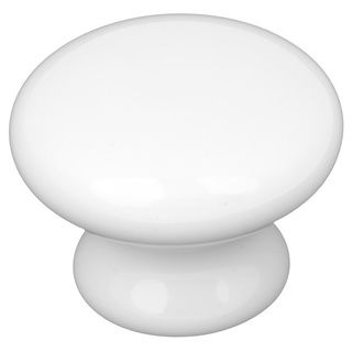 Gliderite Round White Ceramic Mushroom Cabinet Or Dresser Knobs (pack Of 25)